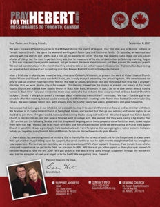 Brian Hebert Prayer Letter:  Busy, Busy, Busy!