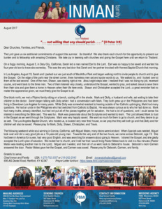 Chad Inman Prayer Letter: Not Willing That Any Should Perish