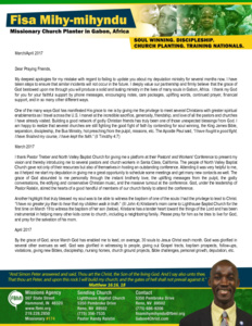 Fisa Mihy-mihyndu Prayer Letter: Growing in Grace