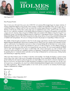 Mark Holmes Prayer Letter:  Record-Breaking Youth Camps