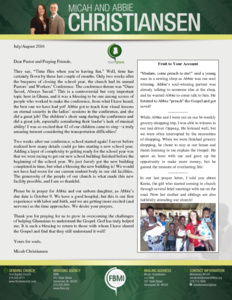 Micah Christiansen Prayer Letter:  Time Flies!