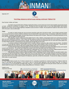 Chad Inman Prayer Letter:  And All Things, Whatsoever Ye Shall Ask in Prayer, Believing, Ye Shall Receive