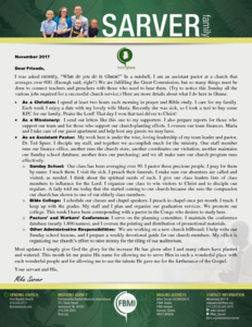 Mike Sarver Prayer Letter:  Overview of Our Ministry in Ghana