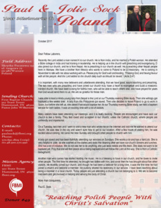 Paul Sock Prayer Letter:  The Lord Added to the Church Such as Should Be Saved