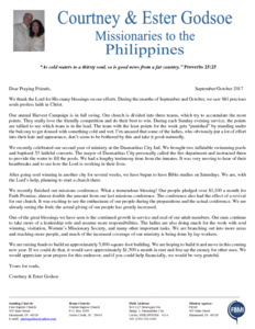 Courtney Godsoe Prayer Letter:  Harvest Campaign in Full Swing
