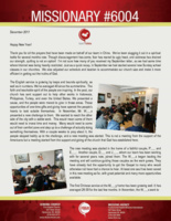 Missionary #6004 Prayer Letter:  Spiritual and Numerical Growth
