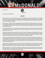 Corey McDonald Prayer Letter: Our Life
