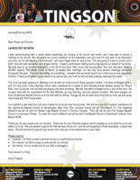 Garry Tingson Prayer Letter:  Launch Out in Faith!