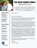 Keith Baker Prayer Letter:  Evangelism