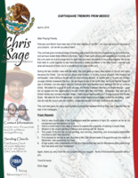Christopher Sage Prayer Letter:  Earthquake Tremors From Mexico
