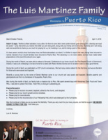 Luis Martinez Prayer Letter:  Back to Normal