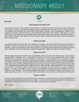 Missionary #6501 Prayer Letter:  Tearful Departures and Joyful Arrivals