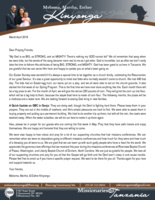 Mshama Kinyonga Prayer Letter:  My God Is So BIG, So STRONG, and So MIGHTY!