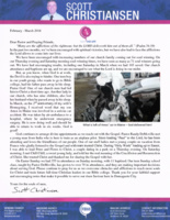 Scott Christiansen Prayer Letter:  Deliverance