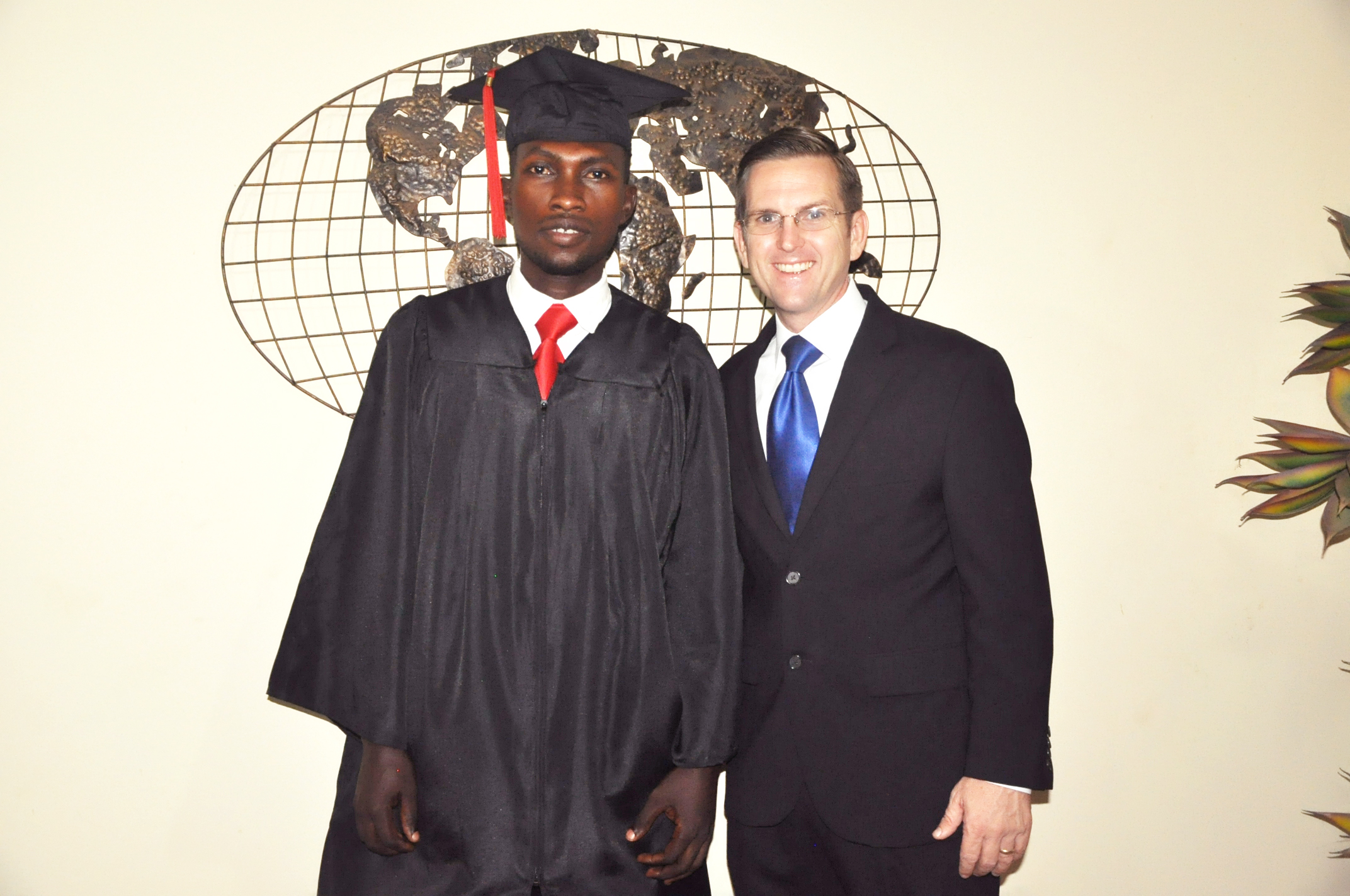 Missionary Ted Speer with Bible college graduate Otchere Boachie