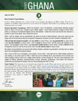 Team Ghana Update:  Graduate Doing the Work of an Evangelist