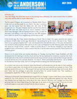 Oral Anderson Prayer Letter:  Vacation Bible School