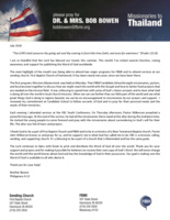 Bob Bowen Prayer Letter: Blessed Summer Travels