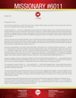 Missionary #6011 Prayer Letter:  Soul-Winning Partners Across the World