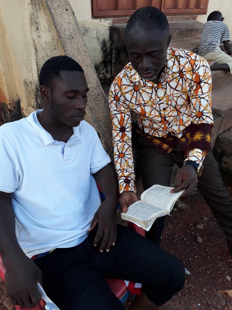 Pastor Isaac Akwaboah winning a soul to Christ