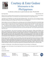 Courtney Godsoe Prayer Letter: An Open Door IN and FOR the Philippines