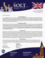 Dave Solt Prayer Letter:  Thanksgiving Blessings
