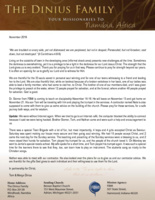 Tom Dinius Prayer Letter:  Privileged to Be a Light in the Darkness