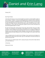 Daniel Lang Prayer Letter:  Excited to Start!