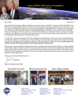James Belisle Prayer Letter: Preaching in Conferences