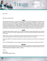 Roberto Tirado Prayer Letter:  God's Blessings on Our Church's 9th Anniversary