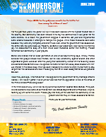Oral Anderson Prayer Letter: The Power of the Love of Christ