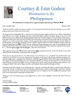 Courtney Godsoe Prayer Letter:  Boundless Opportunities