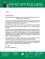 Daniel Lang Prayer Letter:  Thankful For Him!