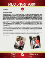 Missionary #6004 Prayer Letter: In the Service of the King