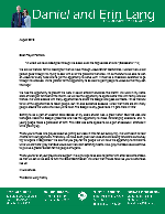 Daniel Lang Prayer Letter:  Redemption Through Jesus!