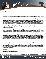 Mshama Kinyonga Prayer Letter:  Headed Back Home to Tanzania!