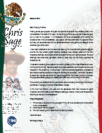 Christopher Sage Prayer Letter:  So Is a Man to His Praise