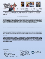 Go Oishi Prayer Letter:  Now Supported by Over 50 Churches!