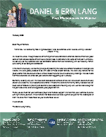 Daniel Lang Prayer Letter: Completely Satisfied!
