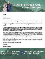 Daniel Lang Prayer Letter: Different Opportunities!