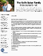 Keith Baker Prayer Letter: Our Return to the Field Needs Your Assistance in Prayers