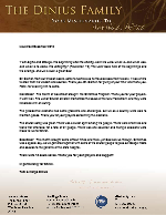 Tom Dinius Prayer Letter: Alpha and Omega