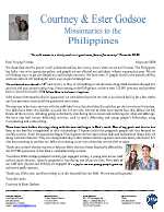 Courtney Godsoe Prayer Letter:  Victory Is Ours When We Are on His Team