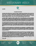 Missionary #6501 Prayer Letter:  Inching Back Toward Normalcy