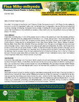 Fisa Mihy-mihyndu Prayer Letter: Salvations, Ordination, and Transition