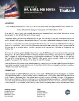Bob Bowen Prayer Letter: Starting the New Year Off Right!