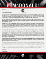 Corey McDonald Prayer Letter: A Number of Visitors Have Come