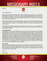 Missionary #6013 Prayer Letter: We Have Reached 30% of Our Support!