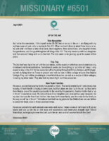 Missionary #6501 Prayer Letter: Up in the Air