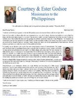 Courtney and Ester Godsoe Prayer Letter: Serving God Amidst the Pandemic